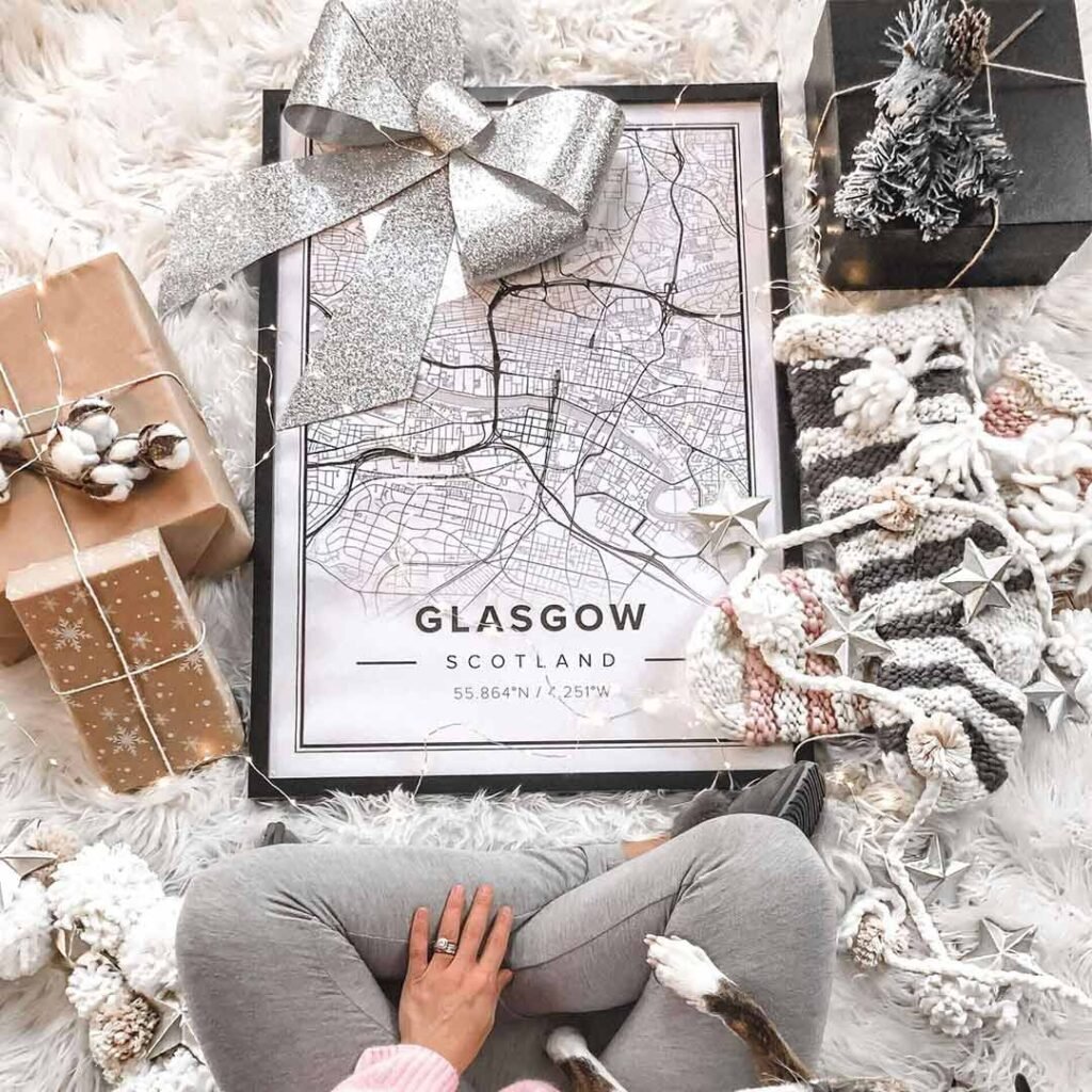 Beautiful poster of Glasgow, Streetmap poster - Mapiful